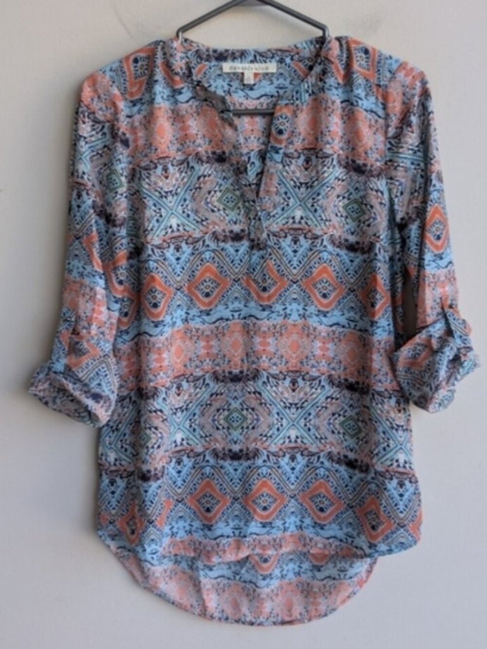 Daniel Rainn Boho Paisley 3/4 Sleeve Blouse